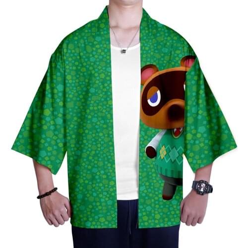 Game Animal Cosplay Crossing Tom Nook 3D Print T Shirt Kimono Cardigan 3/4 Sleeve Casual Tops Cosplay Costume