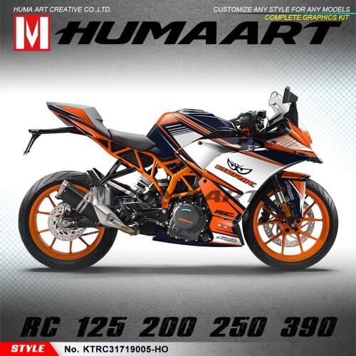 HUMAART Motorbike Graphic Sticker Custom Motorcycle Vinyl Decal Kit for RC 125 200 RC125 RC200 2017 2018 2019 2020