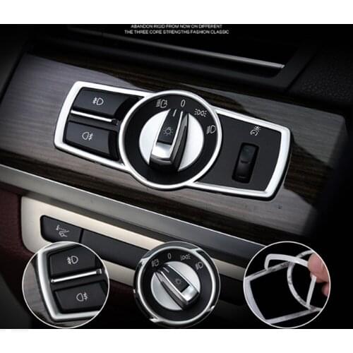 Chrome Central Head Lamp Switch Button Frame Cover Trim For BMW F01 F02 F11 F07 F10 F25 F26 Stainless Steel Strips