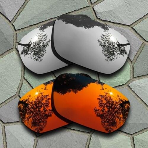Chrome&Red Orange Sunglasses Polarized Replacement Lenses for Oakley Style Switch