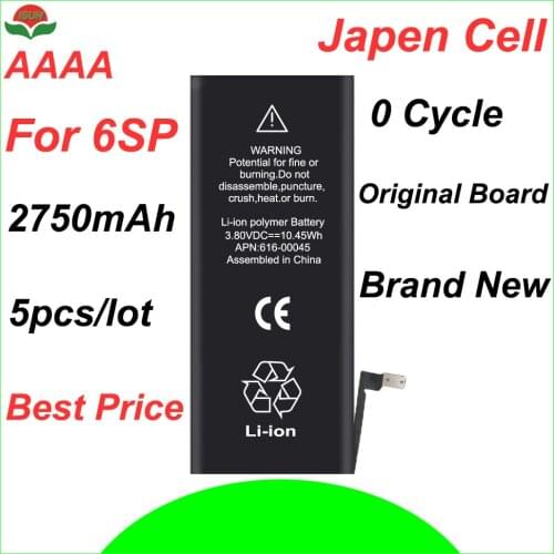 ISUN 5pcs/lot AAAA Brand New Replacement Battery for iPhone 6s Plus + 616-00042 Li-Ion 2750mAh 3.82V