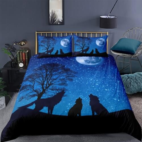 3D Design Duvet Sets Bedding Set Quilt Comforther Covers Bed linens Full Twin Single Double Size Animal Wolf Custom Bedding sets