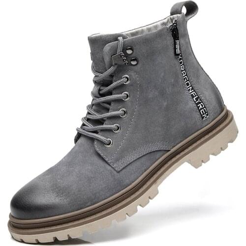 Men 'r high help leather combat boots new leather boots, Martin tooling male desert boots and comfortable leisure Mens shoes