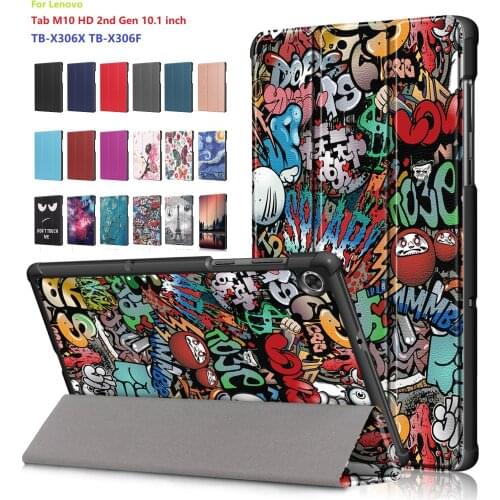PU Leather Case for Lenovo Tab M10 HD 2nd 2020 Cover Case for 10.1 Inch Tablet TB-X306X X306F Stand Skin Funda Capa