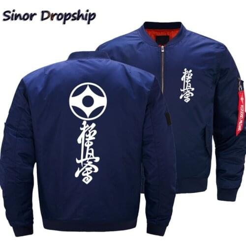 DIY Custom Print Kyokushin Karate Mens Bomber Jacket Military Motorcycle Jacket Flight Ma-1 Pilot Air Windbreaker Coat Plus Size