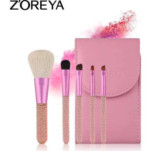 ZOREYA 4pcs Makeup Brush Set Cosmetic Foundation Powder Blush Eye Shadow Blending Concealer Highlighter Face Beauty Make Up Tool