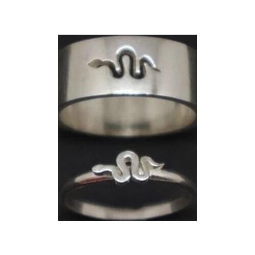 MKENDN Animal Footprint Snake Couple Ring Set for Women Men Wolf Fox Antlers Bird Silver Color Ring Baptism or Easter Lover Gift