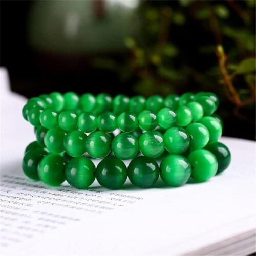 Natural Green Stone Bracelet Lucky Wealth Gelang Bracelet Beaded For Men And Women Beads Jewelry Green Opal Crystal Bracelet