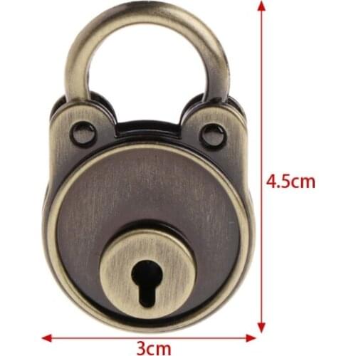 New Bear Vintage Old Antique Style Mini Archaize Padlocks Key Lock With key L4MB