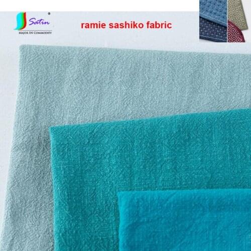 New Style Solid Color Embroidery Ramie Tea Pad Make Clothes Skirt Curtain Diy Material Colorful Blue Coffee Ramie Sashiko Fabric