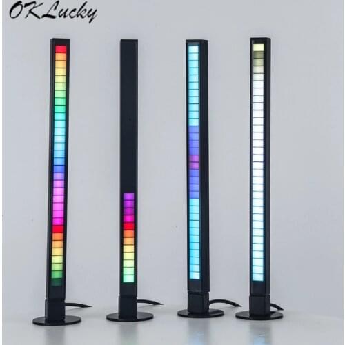 32 Bit Colorful Music Ambient Light Sound Control Audio Light for Car USB Voice-activited Rhythm Light Home Decoration Sound
