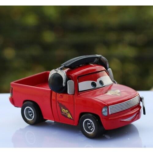 Disney Pixar Cars Pickup Version Lightning McQueen With Headset And Scarce Version Dinoco Pickup Diecast Metal Model Toys Cars