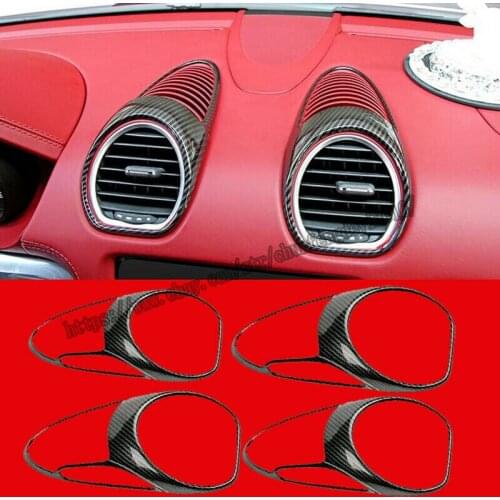 Fit For Porsche 718 Boxster Cayman 2016 2017 2018 carbon fiber Front Outlet Air Vent Frame 4pcs