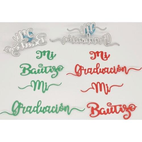 Portuguese phrase my graduation ceremony metal cutting mold scrapbook DIY photo album decoration card