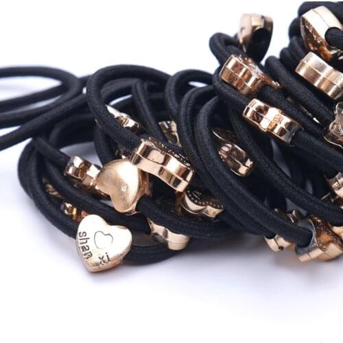 10PCS/Lot New Korean Hair Accessories For Women Black Elastic Hair Rubber Bands Girls Lovely Hair Ropes Ponytail Holder Tie Gums