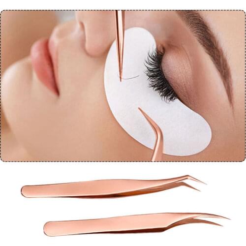 Rose Stainless Steel Eyebrow Tweezers Gold Hair Removal Clip Beauty Makeup Tool Precision Stainless Tweezers for Eyelash