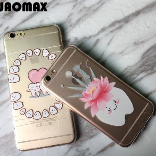 Cute Lovely Wisdom Teeth Dentist Tooth Phone Case For iPhone 11 Xs 7 8 Plus 6S Plus 5 SE Silicone Soft Transparent Cover Shell