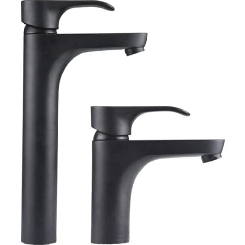 Modern Black Basin faucet Bathroom Sink Faucets Nickel Brushed Single Handle Single Hole Hot Cold Mixer Deck Mounted Brass Taps