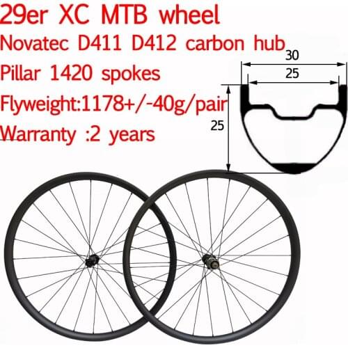 Super Light 1178g XC 29er Width 30mm Carbon MTB Bike Wheels Tubeless Disc 29" Mountain Bicycle Wheelset Center Lock 6 Bolt