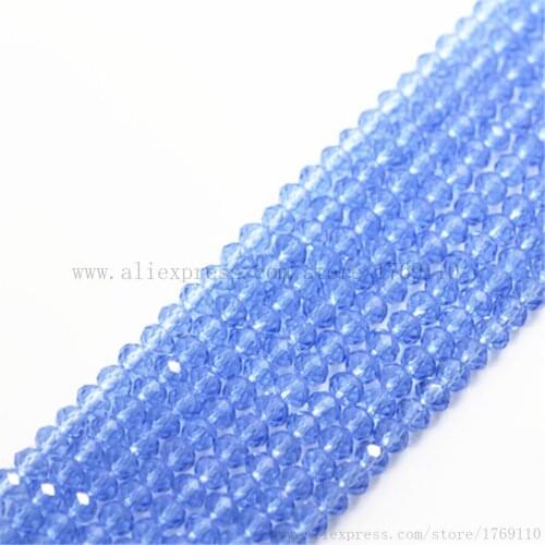 Light blue 1800pcs 2mm Rondelle Austria faceted Crystal Glass Beads Loose Spacer Round Bead for Jewelry Making