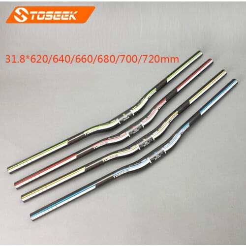 TOSEEK carbon fiber road bike handlebar rise handlebar mtb 3K gloss finish 31.8*620/640/660/680/700/720mm bike parts red,blue