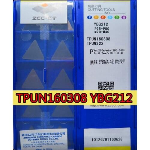 TPUN160308 YBG212 100% original Zcc.ct Carbide insert Processing: stainless steel and steel Free shipping