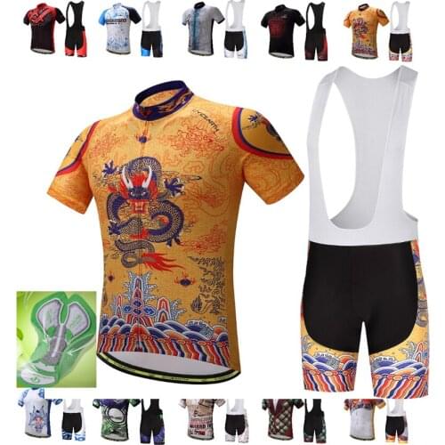 CYCEARTH Cycling New jersey gel pad bike shorts ropa ciclismo mens summer Tour BICYCLING Maillot Culotte clothing set