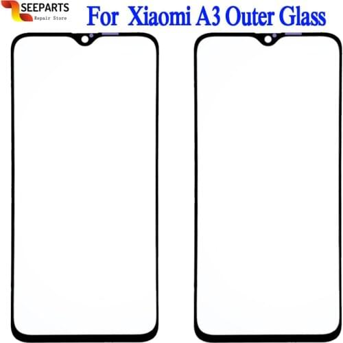 For Xiaomi Mi A3 Outer Glass Front Glass Lens Replacement Screen For Xiaomi A3 CC9e Outer Glass For Xiaomi CC9e Front Glass
