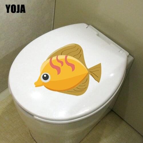 YOJA 24*18.7CM Cartoon Fish Toilet Decal Wall Sticker Children Room Home Decoration T3-1053