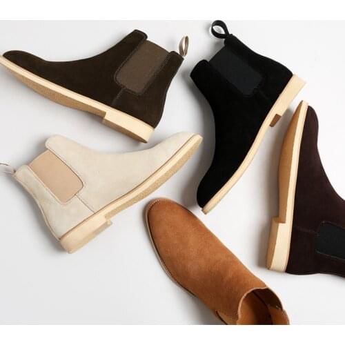 Yomior New Real Leather Vintage Unisex Casual Ankle Boots High Quality British Pointed Toe Slip-On Platform Shoes Chelsea Boots