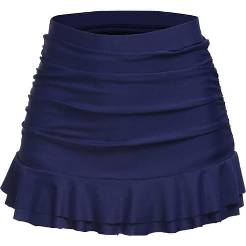 Women Bikini Bottom Tankini Swim Skirt Pocket Bikini Bottom High Waisted Shirred Bottom Ruffles Swimwear Ruffle Bathing Swimwear