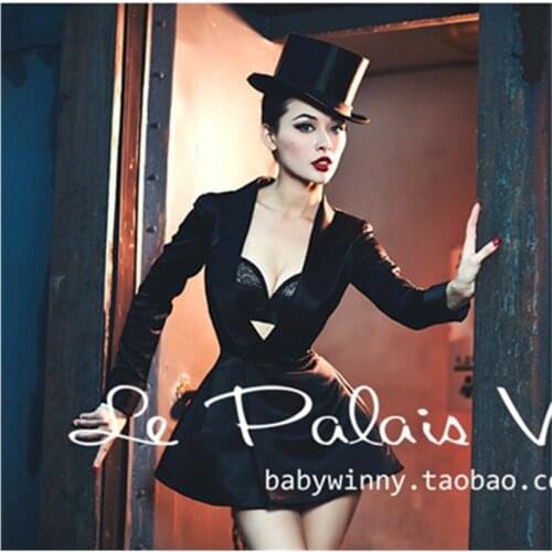 40- autumn women vintage 50s retro slim le smoking blazer in black elegant veste office lady coat plus size pin up jacket