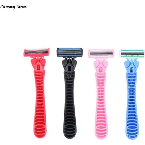 1 Razor Handle With 4 Razor Blades Women Manual Shaving Razors Safety Lady Razor