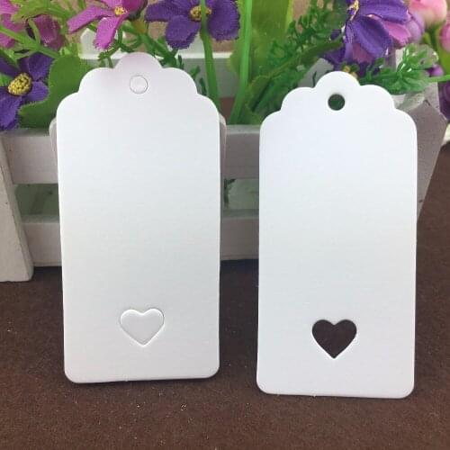 100pcs/lot 9.5x4.5cmcm Hollow Heart Scalloped Paper Card / Wedding Favour Gift Tag / DIY Tag /Pric tag