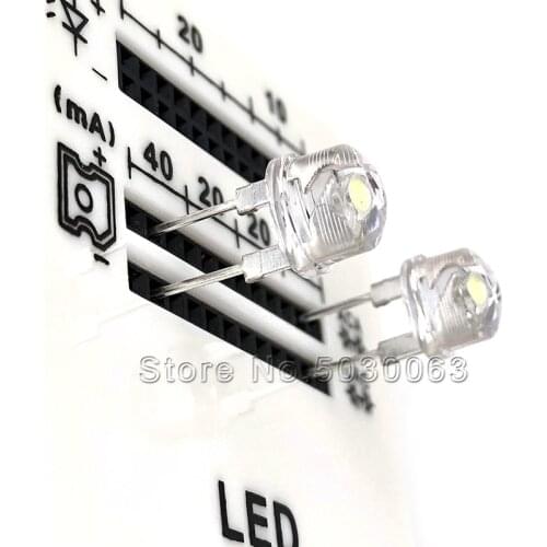 100pcs/lot F8 white light 8MM straw hat 0.5W white light turn white light diode LED Lamp beads DIP