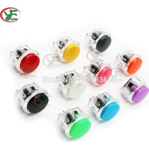 100pcs/lot Copy Sanwa Button 30mm Push button Clear Arcade Button Round Arcade Start Button Switch For Arcade Joystick DIY