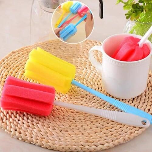 2 Pcs Kitchen Cleaning Tool Sponge Brush for Wineglass Bottle Coffe Tea Glass Cup Color Random Glass Cleaning Brush Supplies