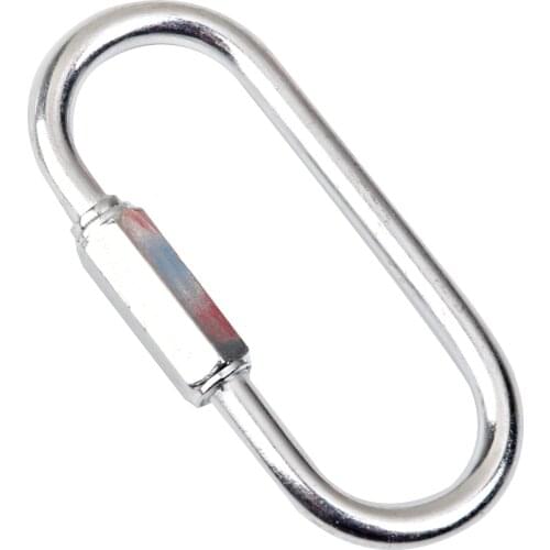 2 Pieces Durable Silver Iron Carabiner Pendant Carrier 400KG For Swing, Play Set, Chain Or Rope - 8 X 3.8cm