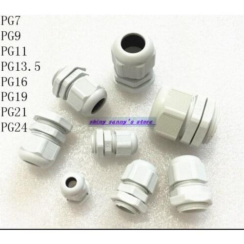20pcs/Lot PG19 White Waterproof Connector Gland Dia. 12-15mm Cable Brand New