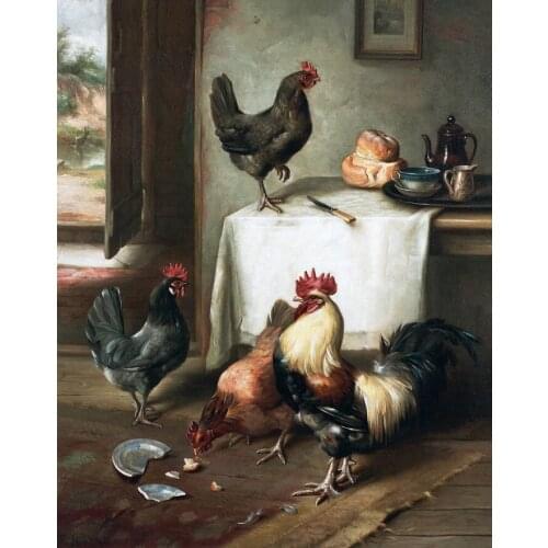 30 inches-Special offer #TOP home wall Decor art -Cock rooster art oil painting on canvas- free shipping