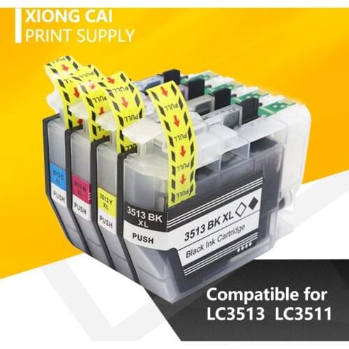 4pcs LC3511 LC3513 Compatible Ink Cartridge For Brother MFC-J690DW MFC-J890DW DCP-J572DW