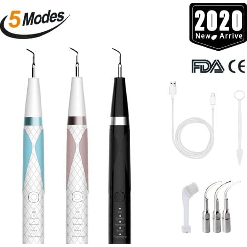 5 Modes Ultrasonic Electric Dental Scaler USB Rechargeable Whitening Tooth Calculus Remover Oral Hygiene Stains Tartar Cleaner