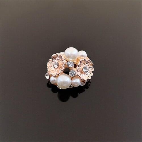 50pcs Pearl Crystal Rhinestone Appliques strass Sew On Button Buckle Wedding Bride Hairpin Hair Clip Invitation Ribbon Decor