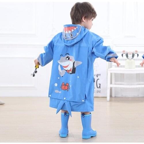 90-140cm Child Rain Coat Cute Cartoon Frog Rabbit Rainwear Jacket Ponchos Baby Kids Boys Girls Impermeable Waterproof Polyester
