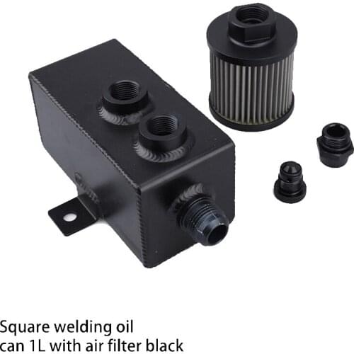 1L Aluminum Universal Oil Catch Can Tank Engine Oil Catch Can Tank with Breather & Filter Drain Car Modification