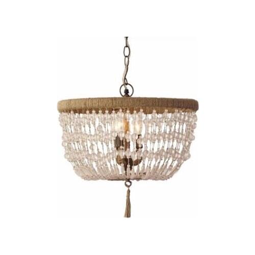 American country chandelier personality creative hemp rope bedroom lamps RH retro childrens room decorated crystal chandelier l