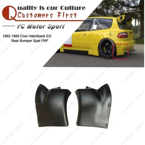 Car Accessories FRP Fiber Glass PDM Style Rear Bumper Spats Fit For 1992-1995 Civic Hatchback EG Rear Bumper Cap