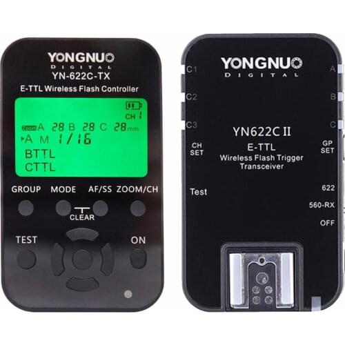 YONGNUO Wireless TTL Flash Trigger YN622C YN-622-TX KIT with High-speed Sync HSS 1/8000s for Canon Camera 500D 60D 7D 5DIII