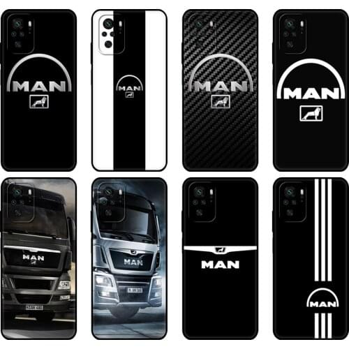 Black tpu Case For Xiaomi Redmi 9T Case Redmi Note 9T Note 10 Pro Case Man trucks logo