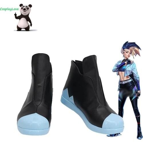 CosplayLove Game LOL 2020 K/DA KDA All Out Akali Black Cosplay Shoes Long Boots Leather Custom Made